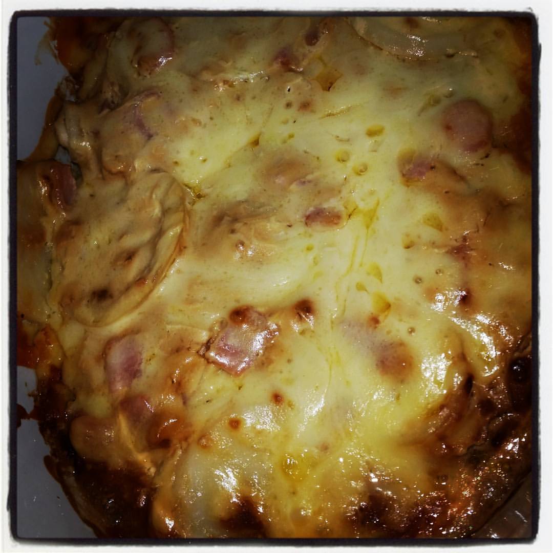 Easy French Onion & Bacon Potato Bake
