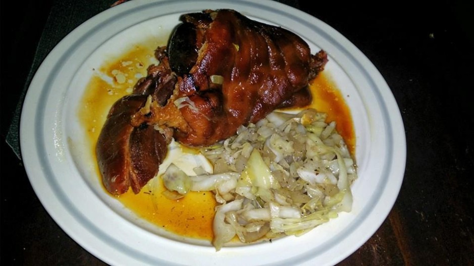 Beer & Honey Marinated Pork hocks with cheats sauerkraut Slow Cooker