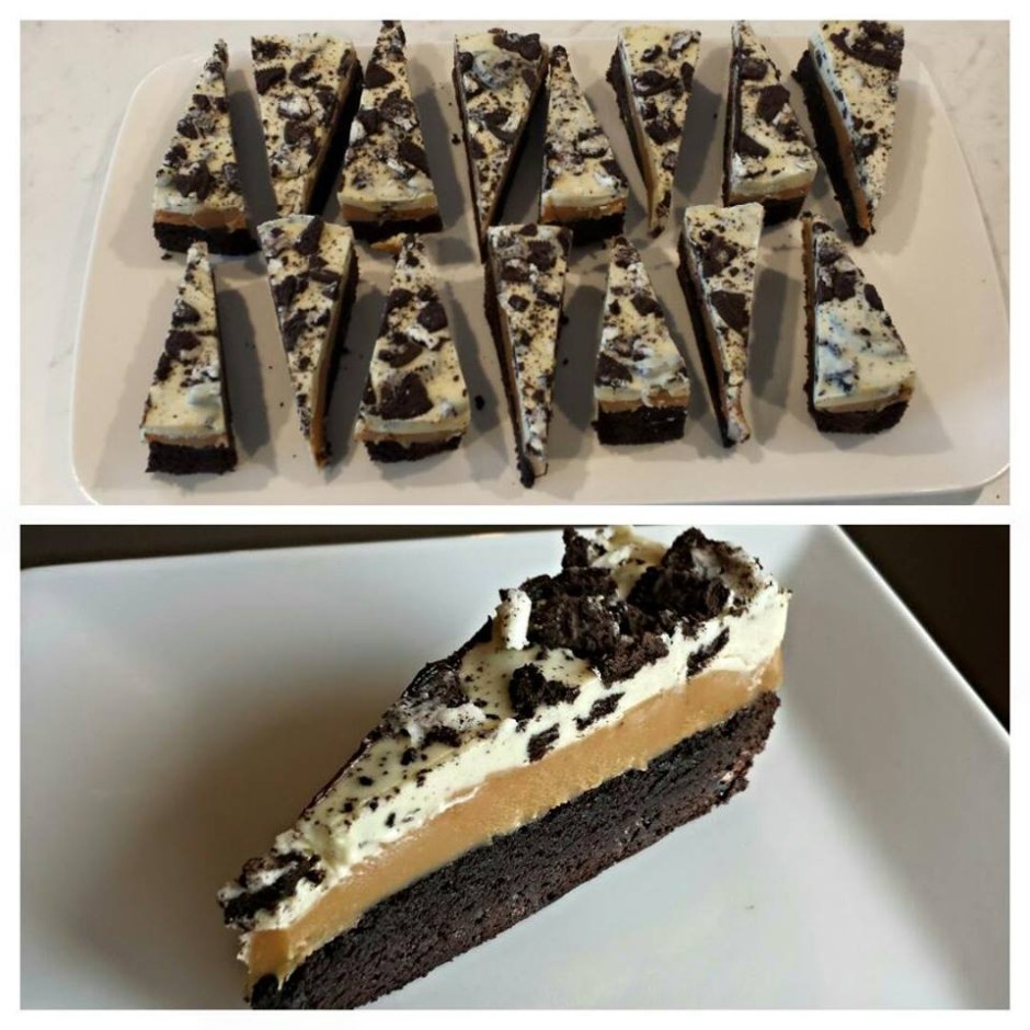 Caramel, brownie slice with cookies & cream top Slow Cooker Central