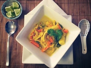 Thai Chicken and Vermicelli Noodle Soup