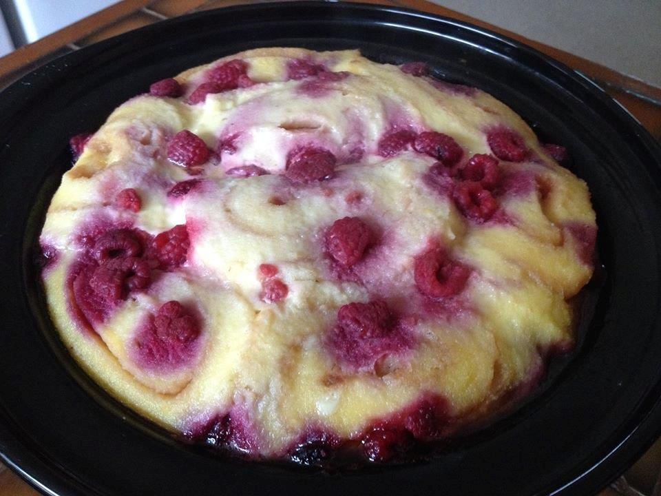 Raspberry &amp; white chocolate pud