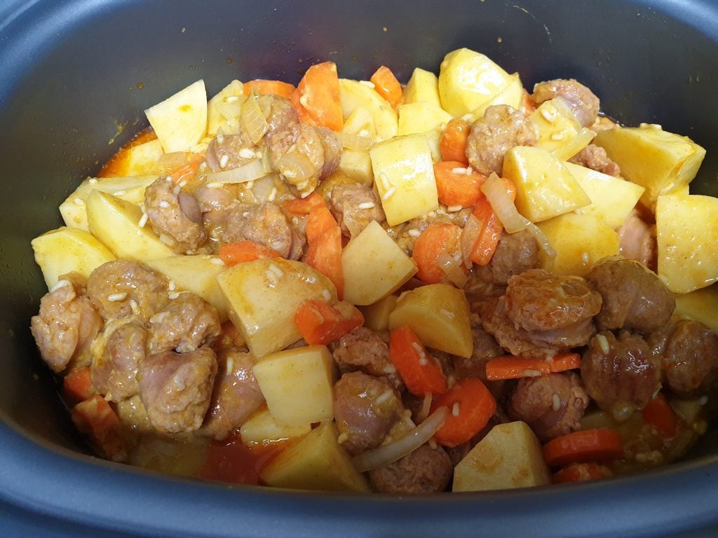 curried sausages