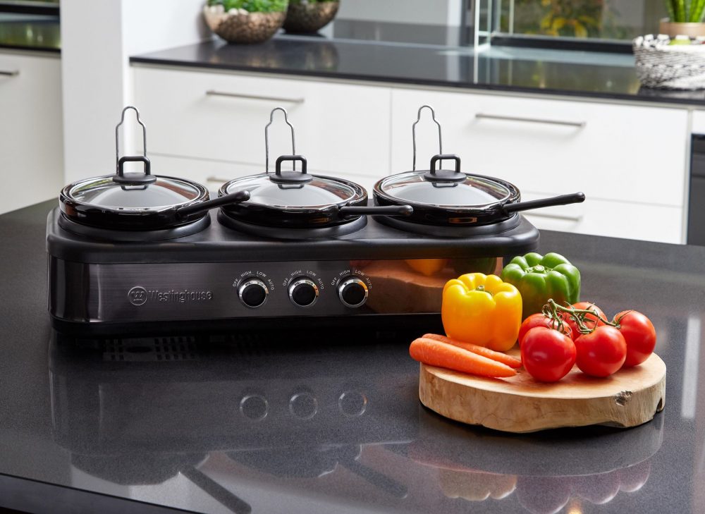 BLACK STAINLESS WESTINGHOUSE 3 POT SLOW COOKER Slow Cooker Central