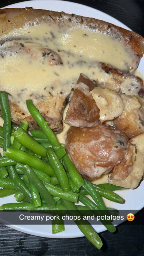 creamy herb pork chops