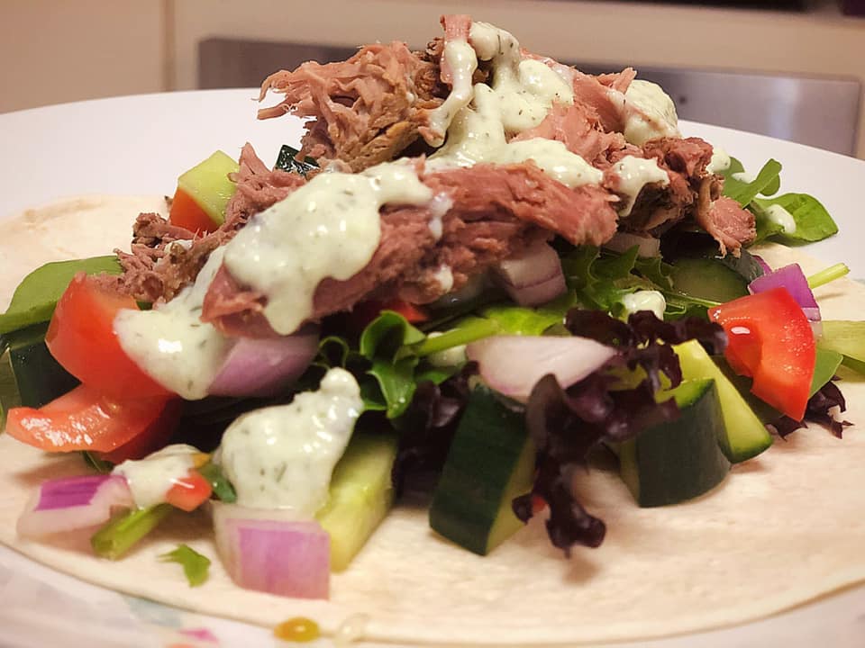 greek lamb wrap